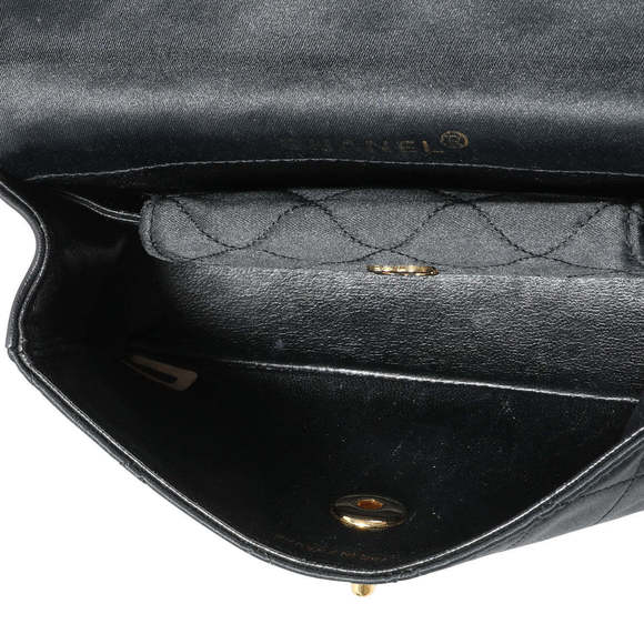 Chanel Vintage Black Quilted Satin Mini Flap Bag with Pouch - Picture 8 of 8